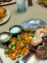 Sirloin Steak and Shrimp Scampi w Baked Potato